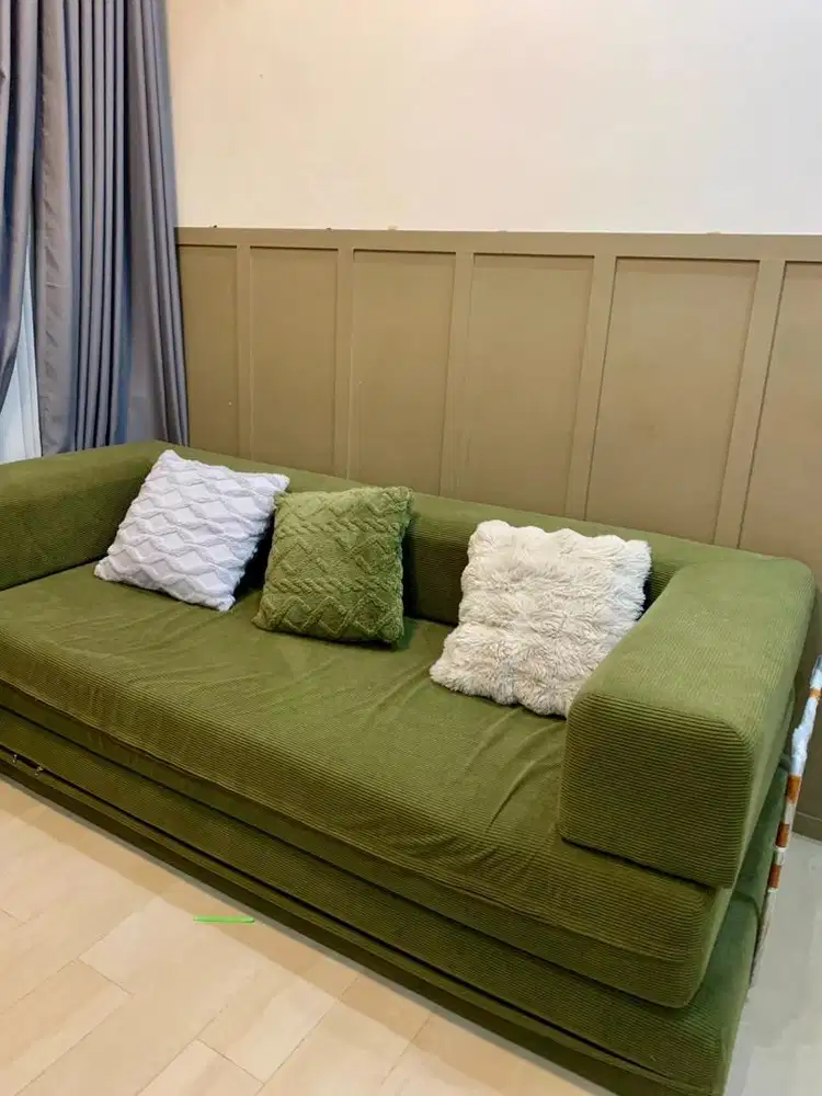 Sofabed 180cm warna hijau Olive