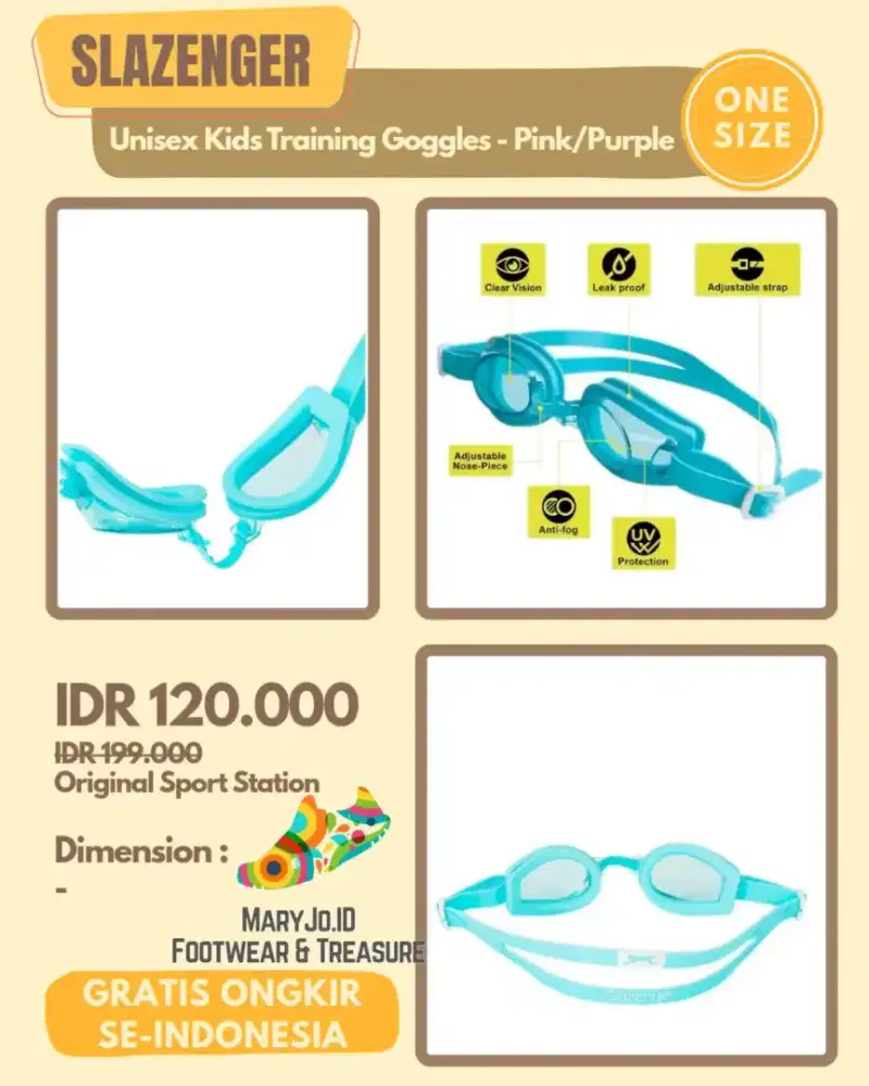 Slazenger Girl's Swimming Goggles - Blue