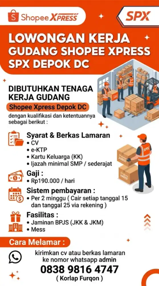 Lowongan Kerja Gudang Shopee Depok DC