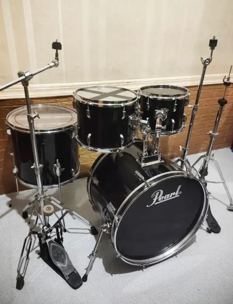 Drum set warna hitam Tom 10 12 inc