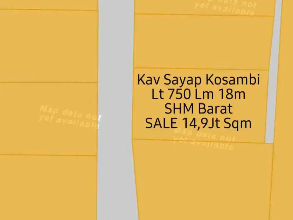 Kav Pusat Kota Kosambi Dengan Lebar Muka besar