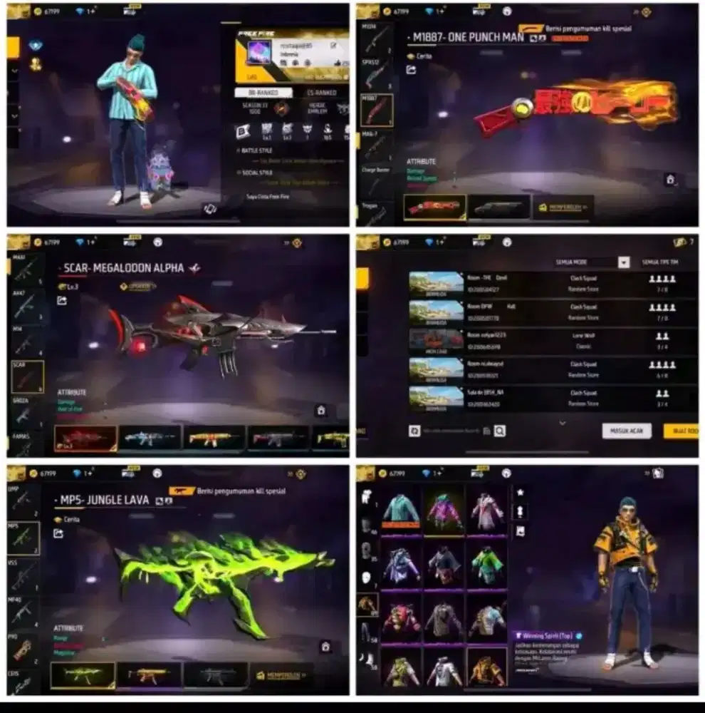 jual Akun FF Asli 100% original aman & tepercaya promo murah Akun FF