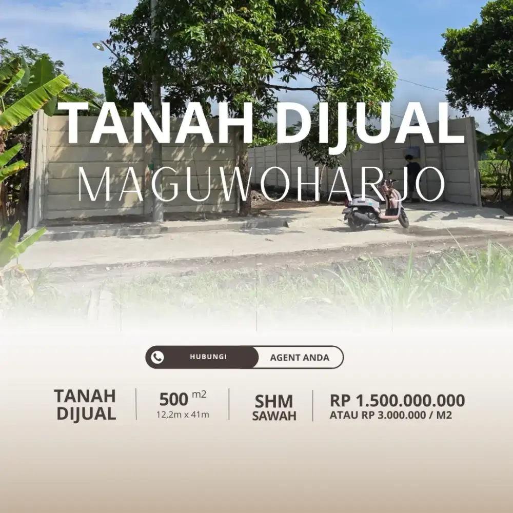 Tanah 100 Meter Dari Jalan Stadion Maguwoharjo Sudah Di Pagar Keliling