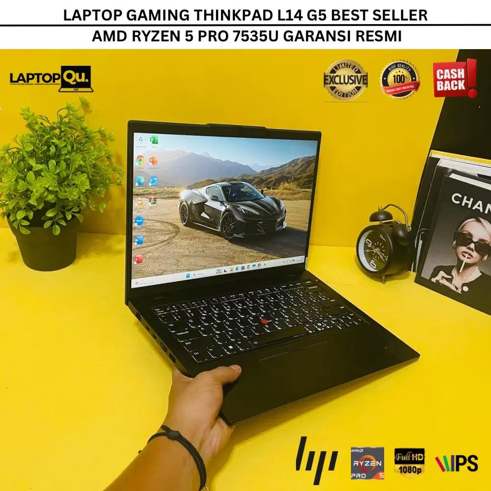 THINKPAD L14 G5 AMD RYZEN 5 PRO 7535U RAM 16GB/SSD 512GB/GARANSI RESMI