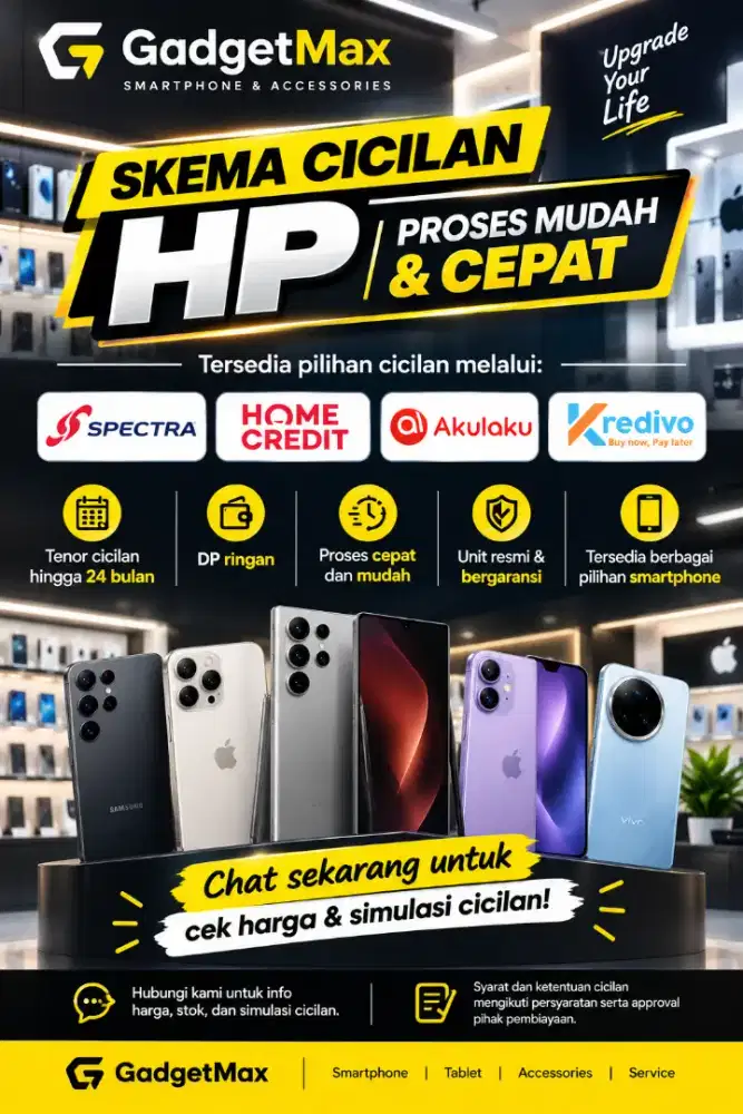Cicilan HP tenor hingga 24 Bulan Garansi Resmi
