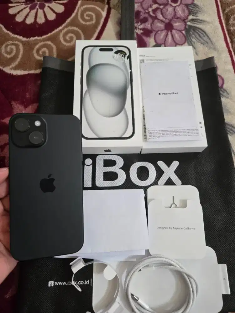 iphone 15 128gb resmi iBox,garansi 20-03--2027 battry health 96%
