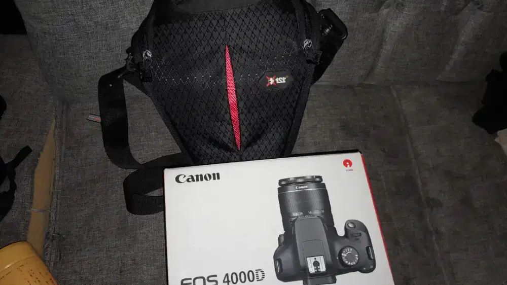 Kamera DSLR Canon EOS 4000D Mulus Fullset 2023 - Tas Dus Memory