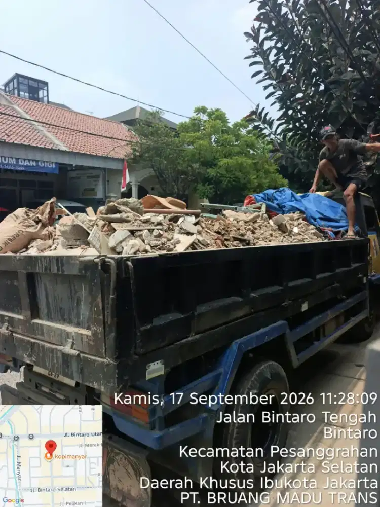 Jasa buang puing dan angkutan sampah