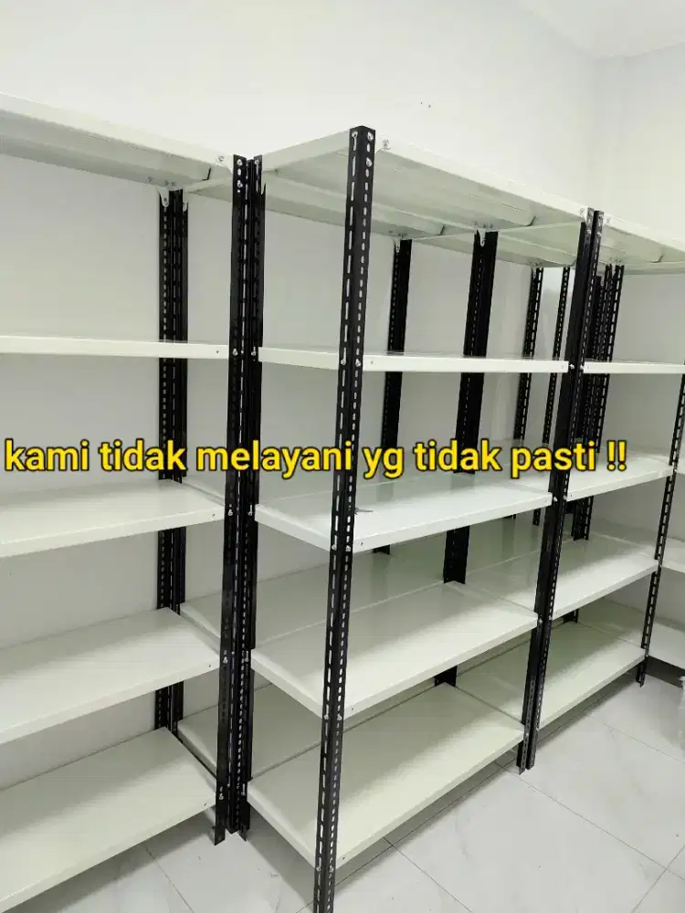 Rak besi arsip siku lubang ramping