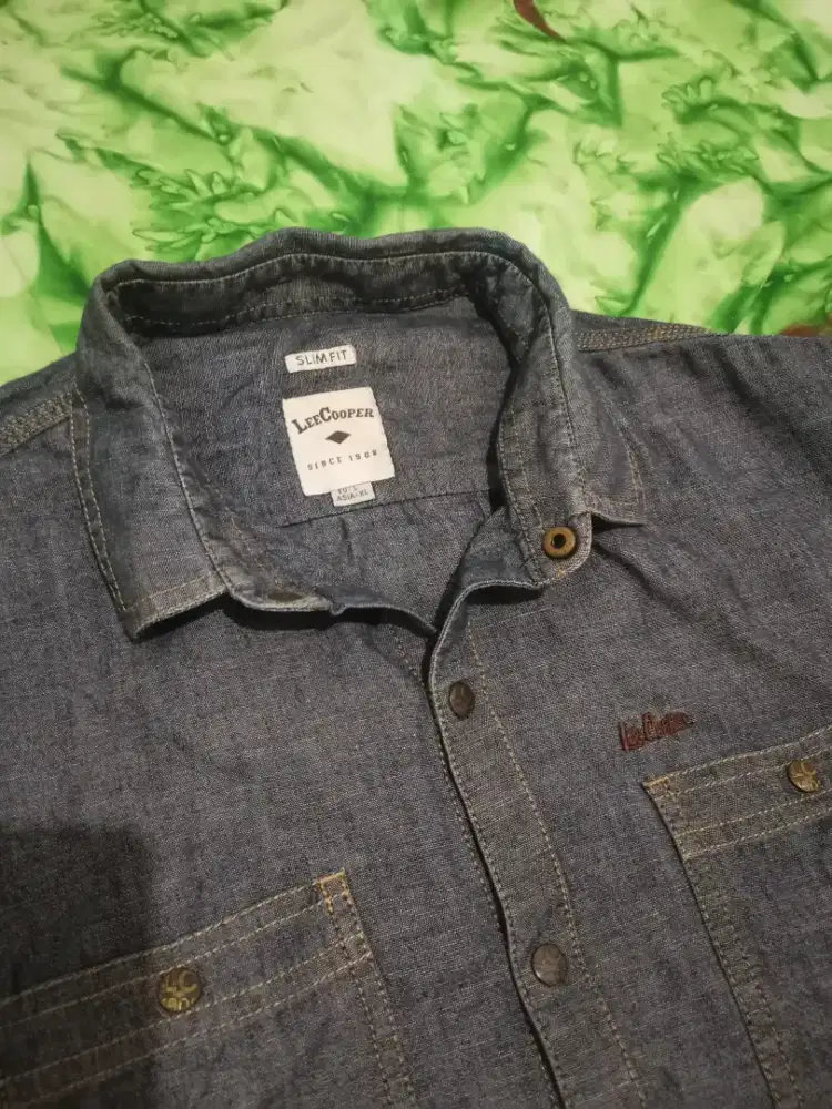 Kemeja Denim LEE COOPER/ Blue Indigo/  Size XL (ORIGINAL)