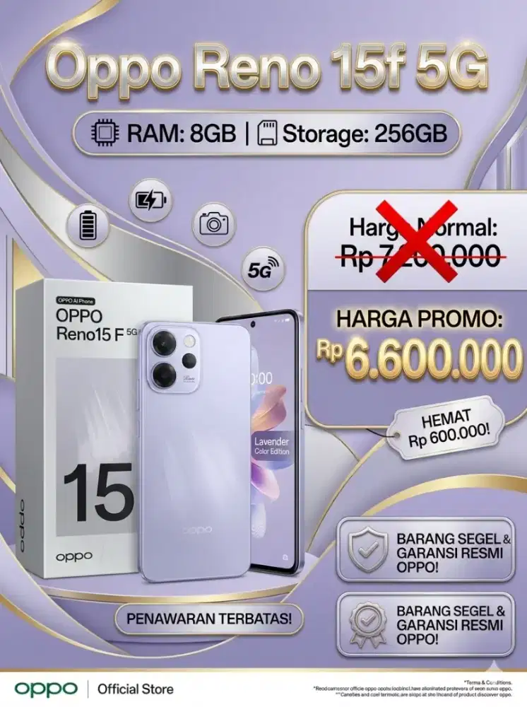 Oppo Reno 15f ram 8/256