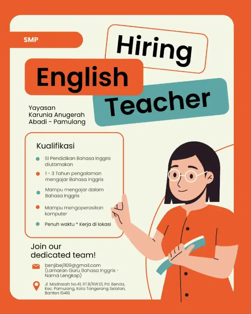 We're Hiring! English Teacher
