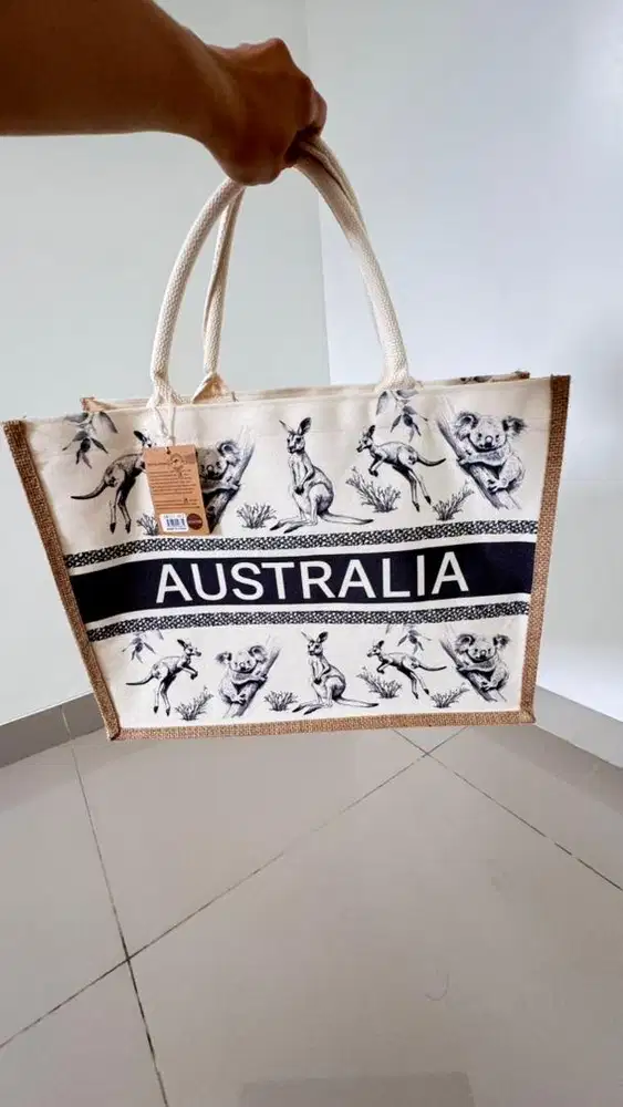 Premium Tas tote bag kanvas australia jumbo, tas jinjing, tas premium