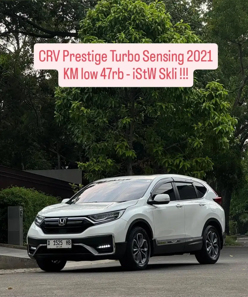 KM low - CRV Prestige Turbo 1.5 Matic Sensing 2021 pk an 2022 murah