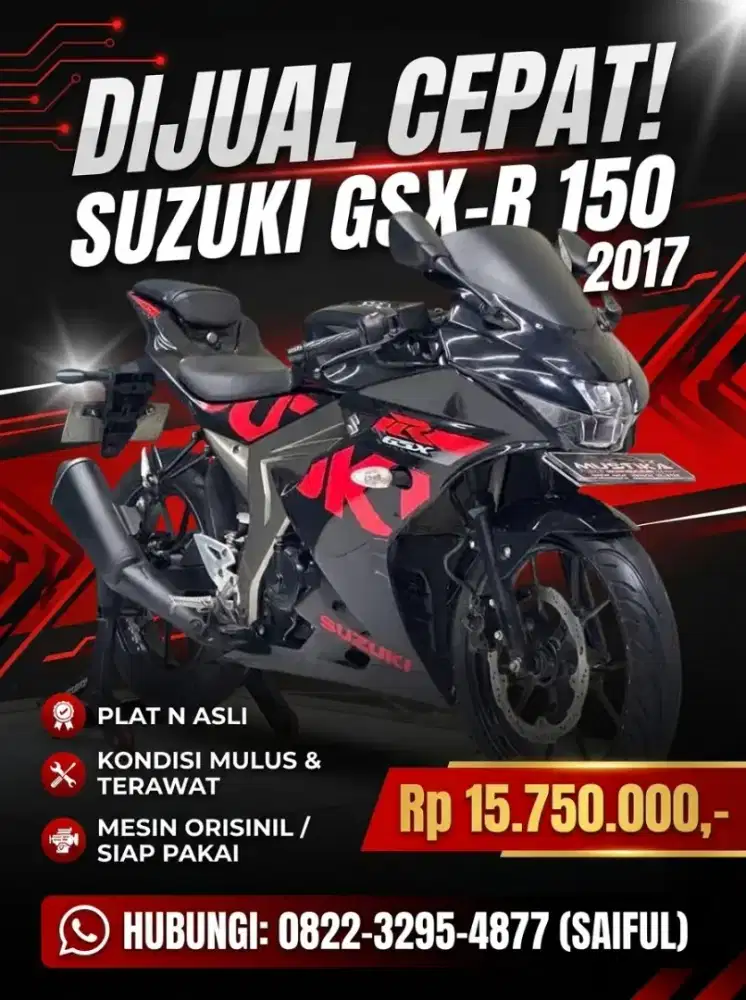 Perfect Condition!!Suzuki GSX R 2017 Black N Asli Mulus Murah-Mustika