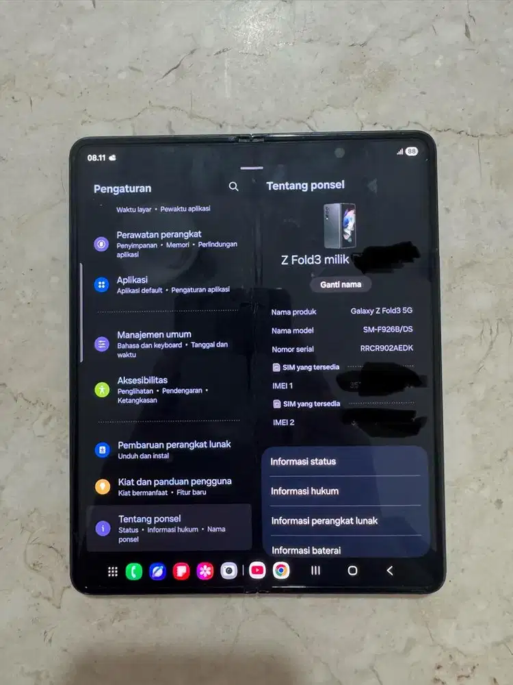 Dijual Samsung Z Fold 3 256Gb SEIN (unit only) Nego Sampai Jadi