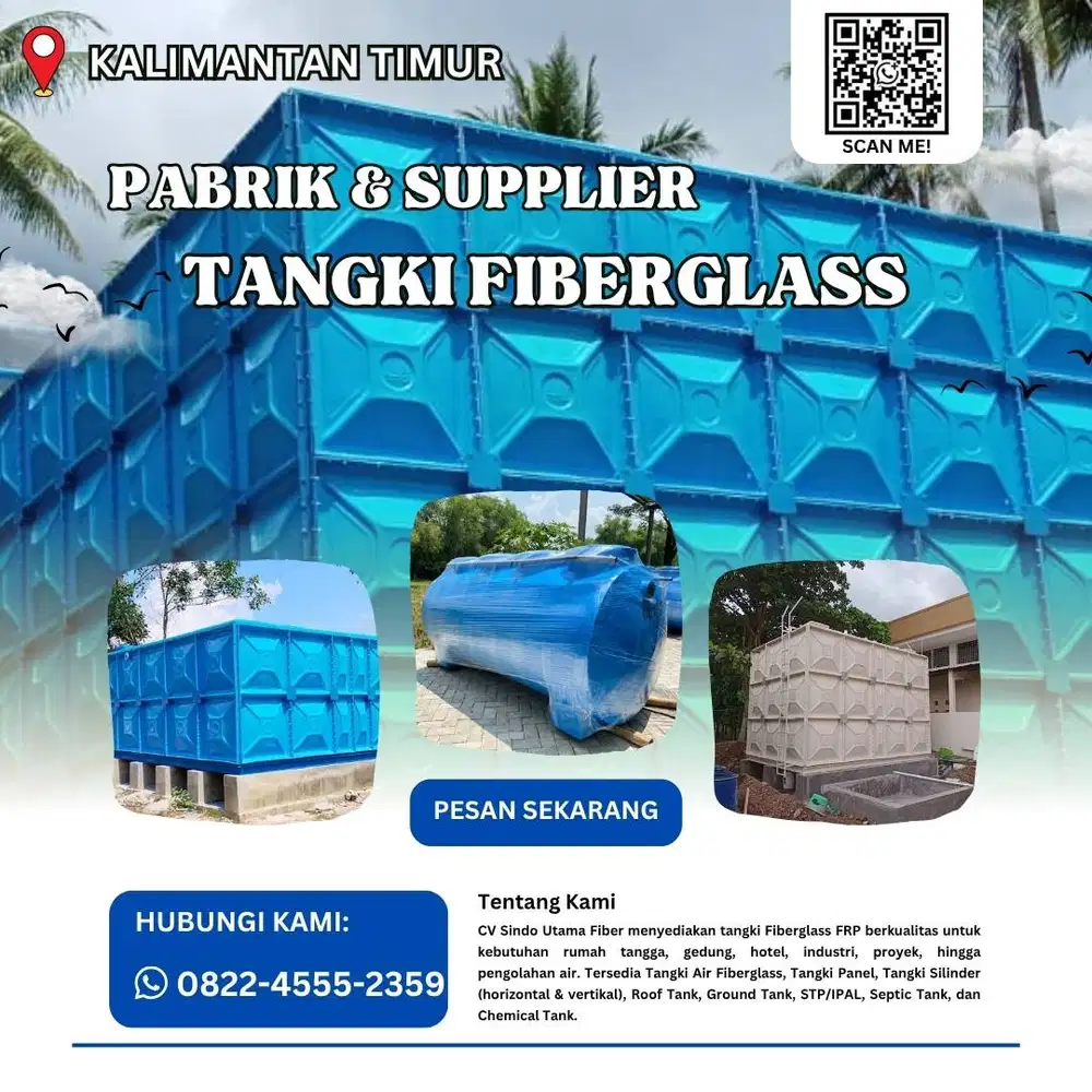 Tangki Fiberglass-Jual Tangki Air, Panel Silinder Penajam Paser Utara