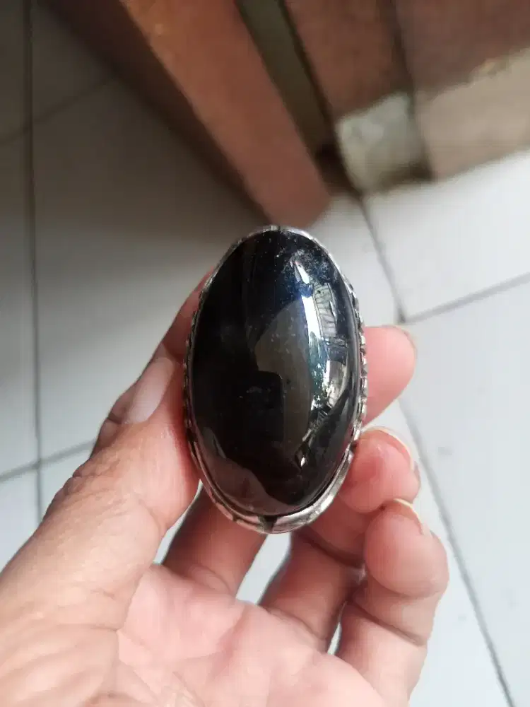 Batu Cincin Akik Permata Natural Kecubung Tanduk Jumbo Ring Acung