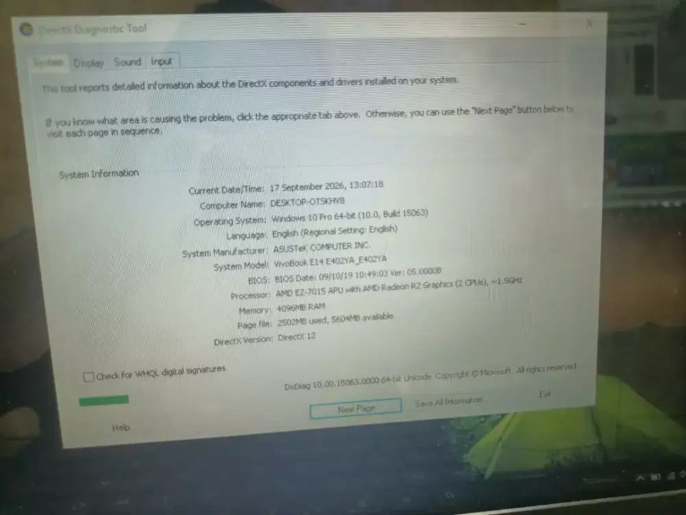 lactop asus E-402 YA ram 4 hdd 1tb mlus minus.speker jembret unit cas