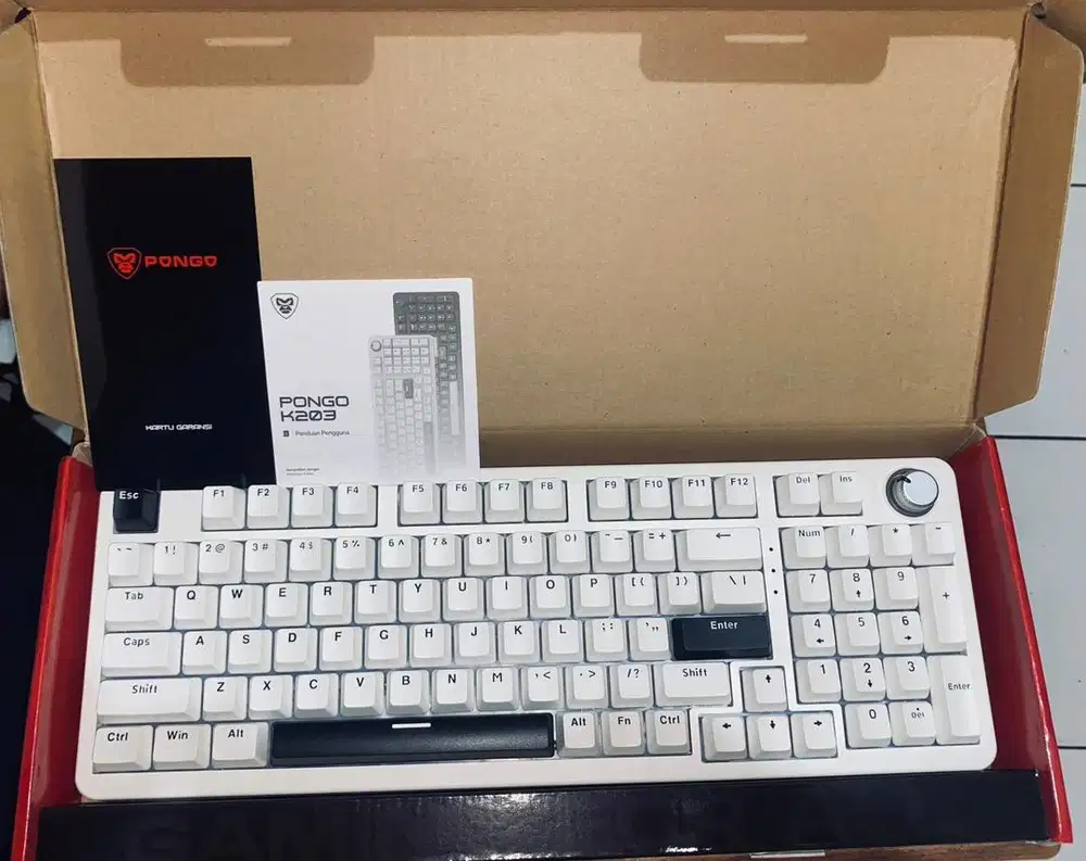 Jual/Nego Keyboard Gaming Axioo Pongo K203 Full Size white/putih
