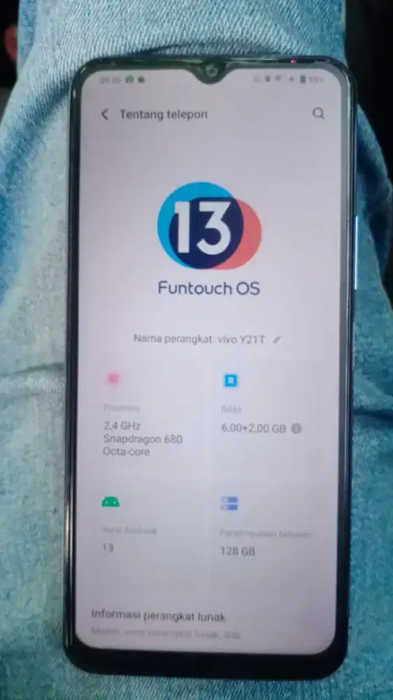 Jual Vivo y21T RAM.6+2 /128 .PECAS