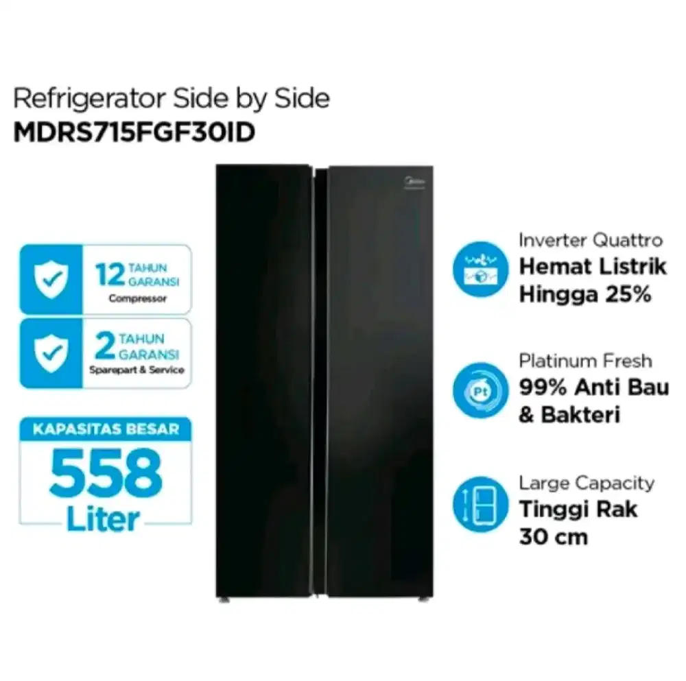 MIDEA KULKAS SBS MDRS715FGF30