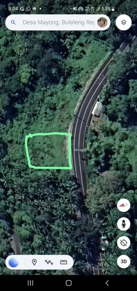 Dijual BU Tnh 2500 m2,  25 jt/ are  pinggir Jln Prop Seririt-Banyuatis