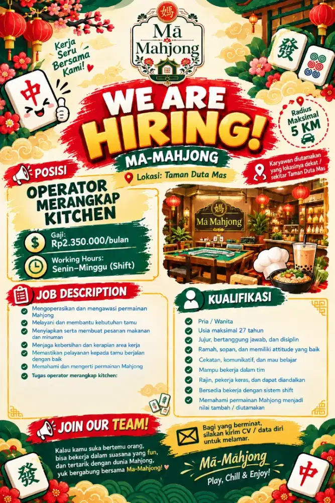 MA-MAHJONG IS HIRING!