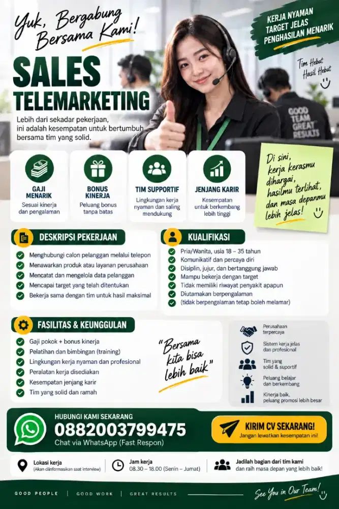 LOKER SALES TELEMARKETING GROSIRAN