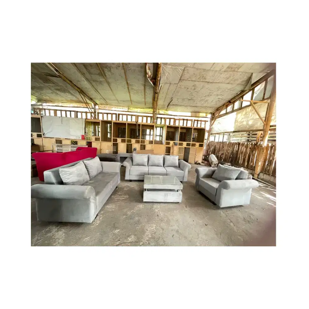 Sofa 321 mekar + meja kaca, free antar jogja