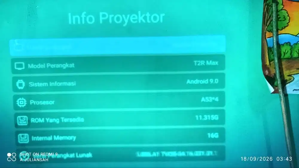 Proyektor android wanbo t2r max