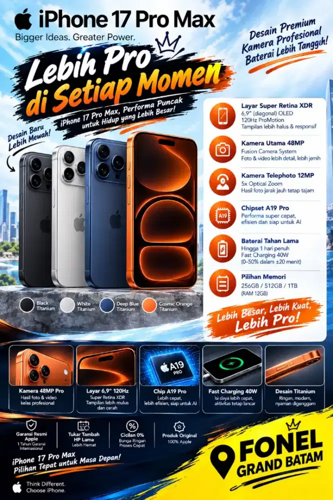 I-Phone 17 promax semua warna ready