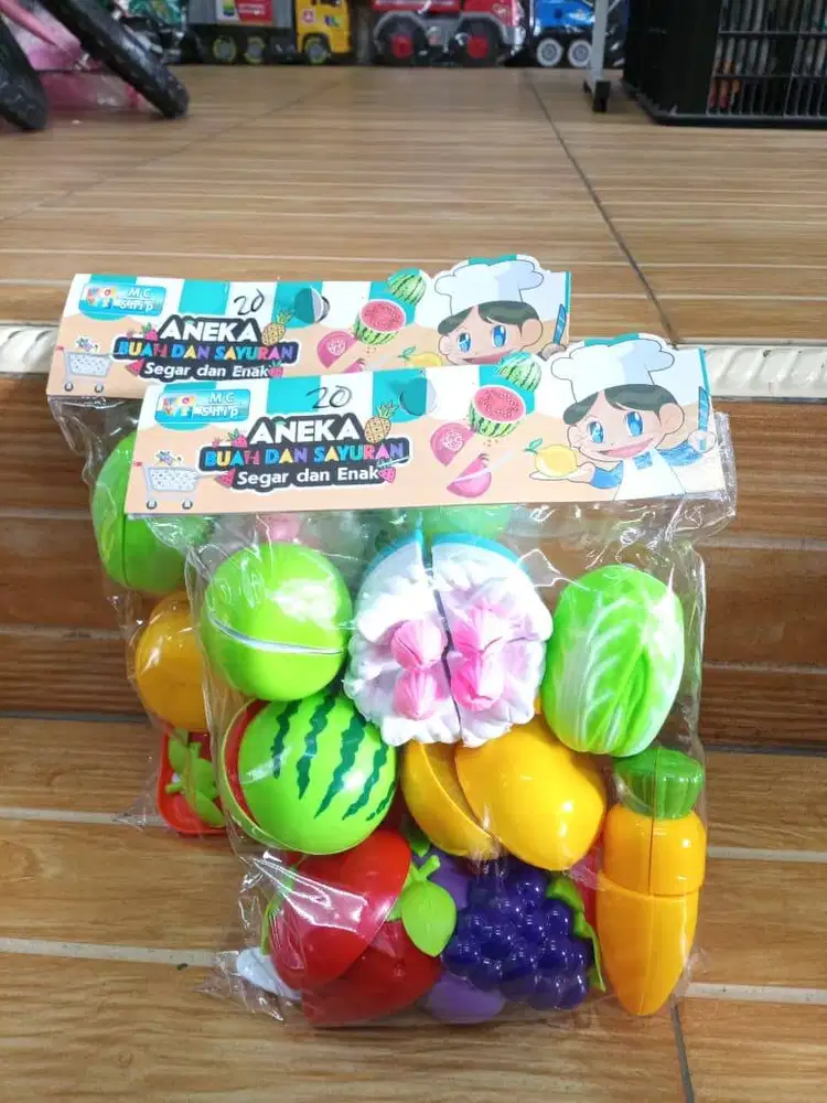 mainan anak buah sayur cake potong