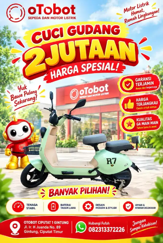 SEPEDA LISTRIK OTOBOT CUCI GUDANG 2 JUTAAN