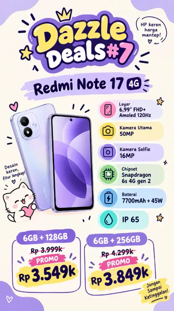 REDMI NOTE 17 6/128 6/256 PROMO HANDPHONE TERMURAH DIJOGJA STOCKDIKIT