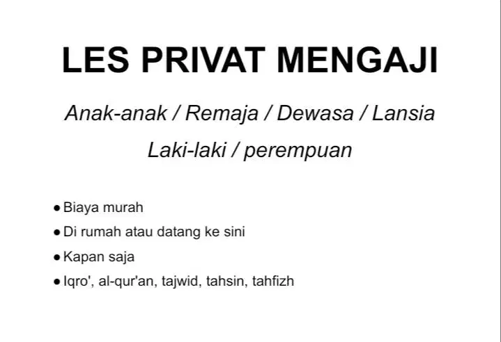 Les Privat Mengaji