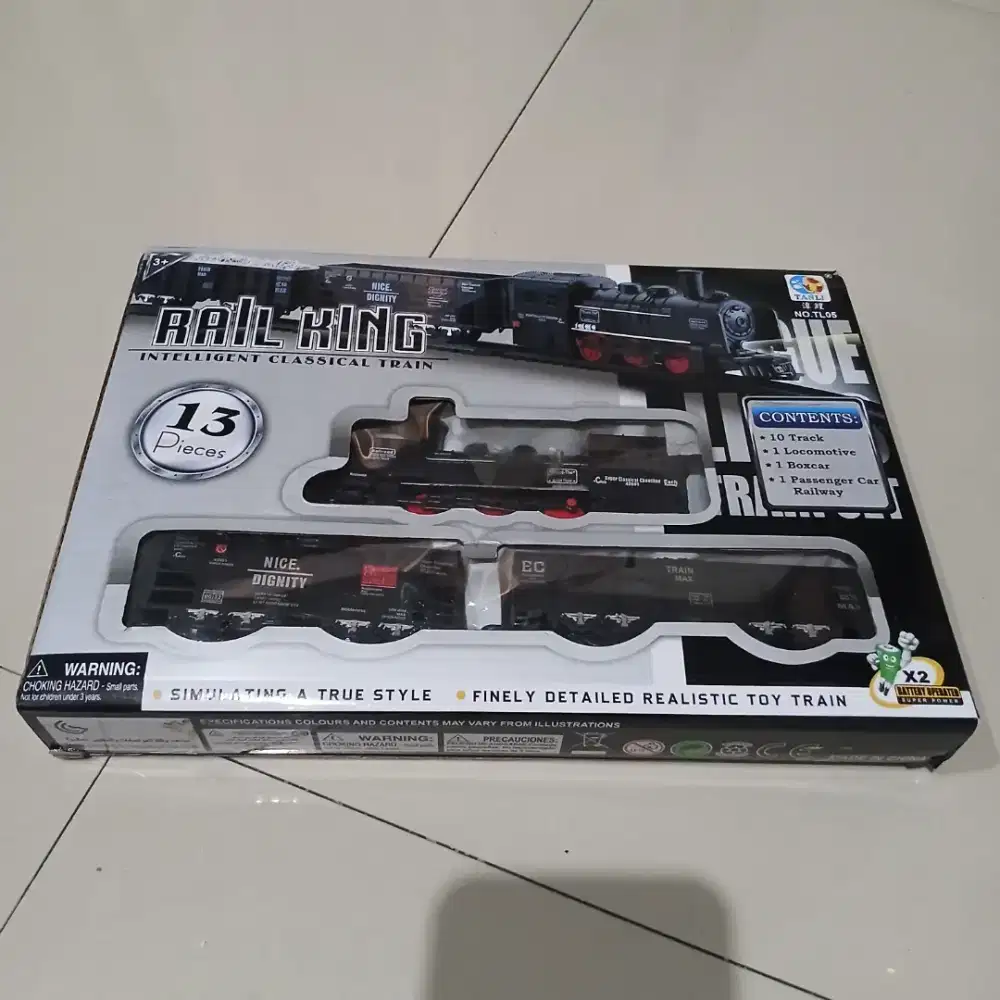Mainan Kereta Api Rail King Loko 2 Gerbong dan Rel Mantap dan Edukatif
