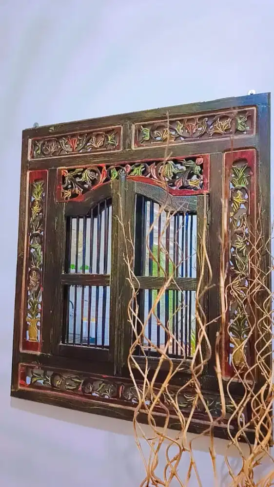 Cermin kayu jati asli