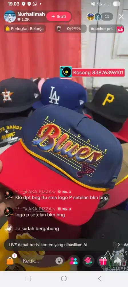 Topi vintage blues setelan awal 56cm