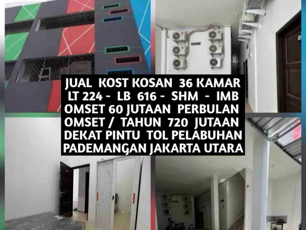 JUAL KOST KOSAN AREA PADEMANGAN JAKARTA UTARA DEKAT TOL PELABUHAN