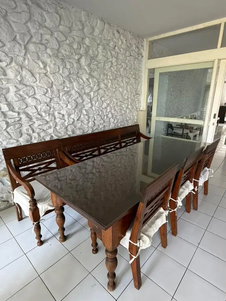 Set meja meeting Jati bagus kuat jadul