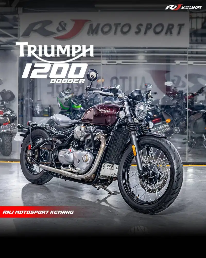 Triumph Bobber bonevile 1200 Nik 2018 Odo 6.000an Km Knalpot Custome