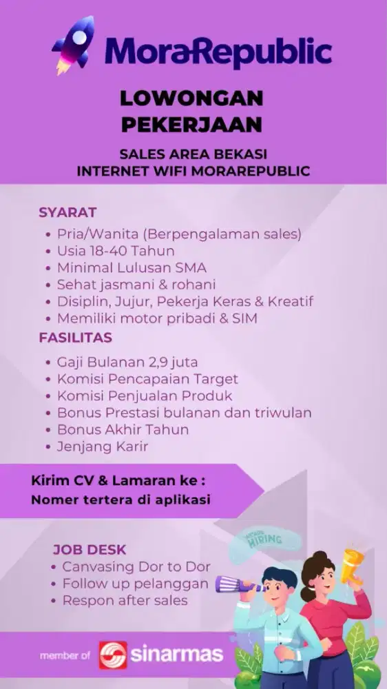 LOWONGAN KERJA SALES WIFI MYREPUBLIC