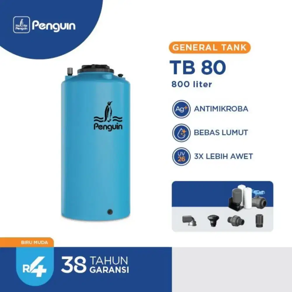 Penguin Tangki Air Toren Tandon General Tank 800 Liter TB-80 - Biru