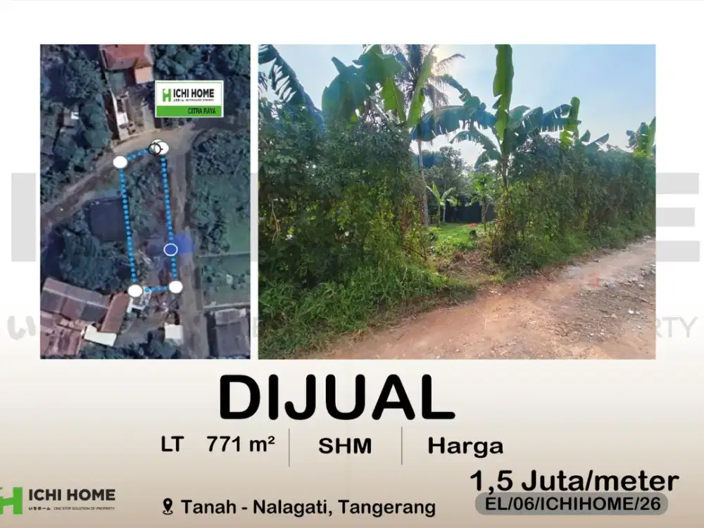 Tanah Cocok Investasi Sudah SHM Harga Super Murah di Nalagati Panongan Tangerang