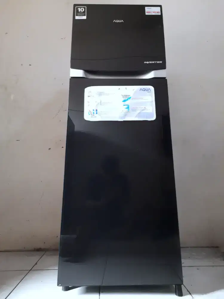 kulkas AQUA INVERTER 2 PINTU KACA