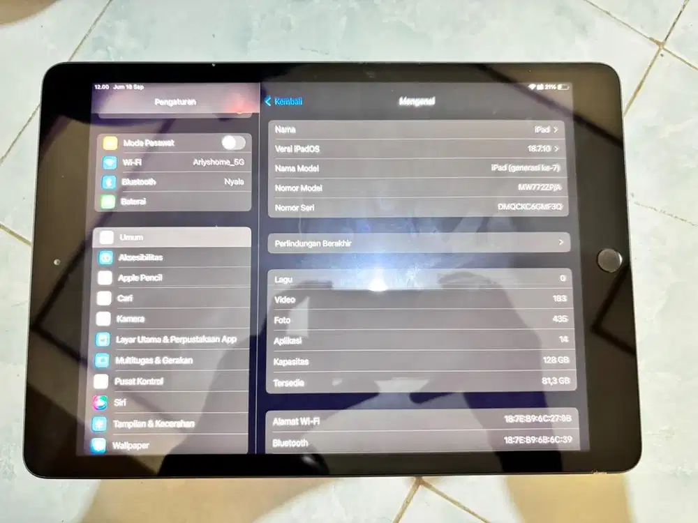 iPad Gen 7 128GB Space Gray Minus LCD Touchscreen Normal