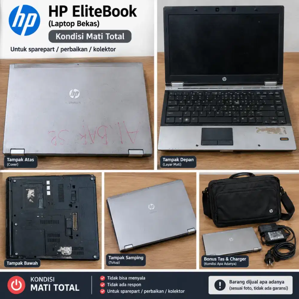 HP EliteBook Bekas – Mati Total | Jual Apa Adanya