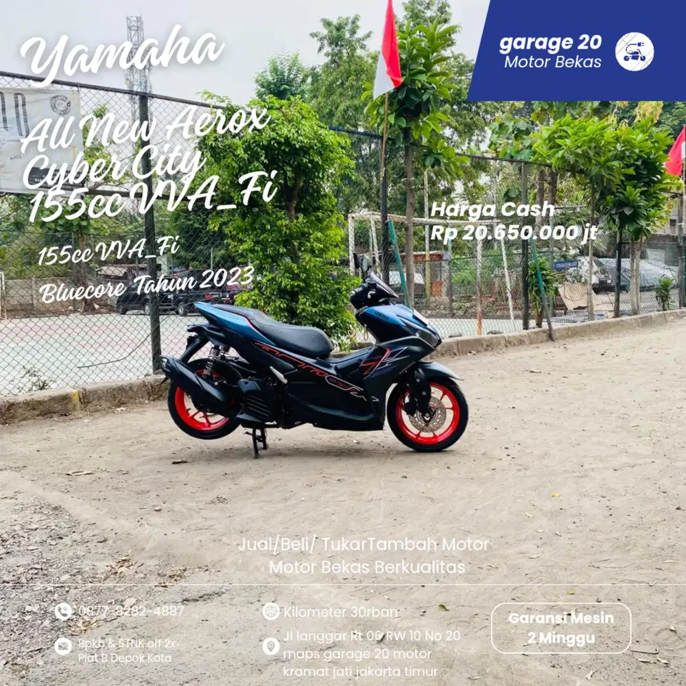 Yamaha Aerox New 155cc Cyber City VVA_Fi Bluecore Tahun 2023 Pajak Off