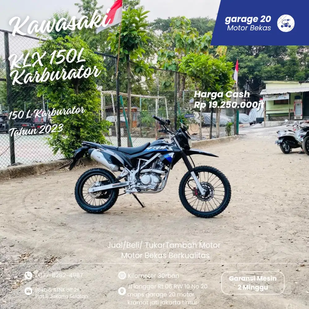 Kawasaki KLX 150cc Type L Karburator Tahun 2023 Pajak Off